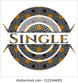 Single arabesque emblem background. arabic decoration.