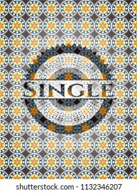 Single arabesque style emblem. arabic decoration.