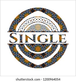 Single arabic badge. Arabesque decoration.