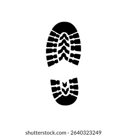 Single army shoe footprint silhouette icon vector flat design.