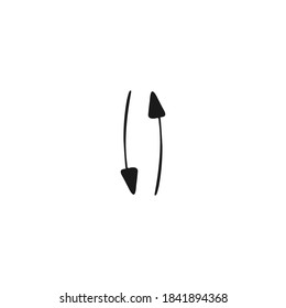 Elemento de flecha única en el conjunto de negocios de doodle. Ilustración vectorial dibujada a mano.