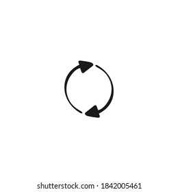 Single arrow element in doodle business set. Hand drawn vector illustration.