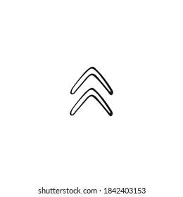 Single arrow element in doodle business set. Hand drawn vector illustration.