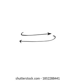 Single arrow element in doodle business set. Hand drawn vector illustration.