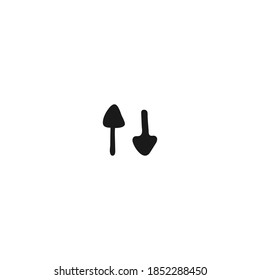 Elemento de flecha única en el conjunto de negocios de doodle. Ilustración vectorial dibujada a mano.