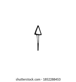 Single arrow element in doodle business set. Hand drawn vector illustration.