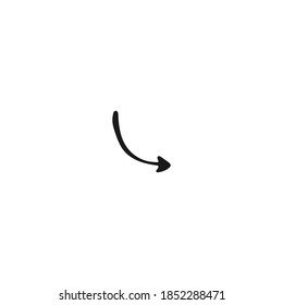 Elemento de flecha única en el conjunto de negocios de doodle. Ilustración vectorial dibujada a mano.