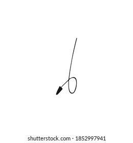 Single arrow element in doodle business set. Hand drawn vector illustration.