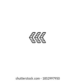 Single arrow element in doodle business set. Hand drawn vector illustration.