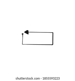 Elemento de flecha única en el conjunto de negocios de doodle. Ilustración vectorial dibujada a mano.