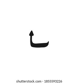 Single arrow element in doodle business set. Hand drawn vector illustration.