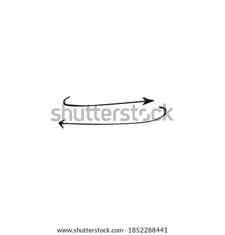Single arrow element in doodle business set. Hand drawn vector illustration.