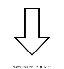 einzelnes Pfeilsymbol nach unten Symbol
Schwarzer, weißer Hintergrund. Perfekt für App- und Web-Schnittstellen, Infografiken,