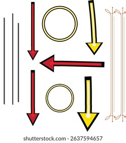 A single arrow icon, likely part of a larger icon set, created in Adobe Illustrator with CMYK colors and common fonts.