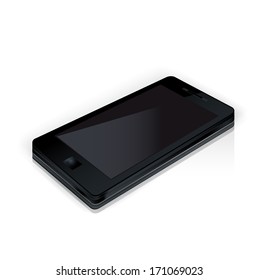 single back smart phone isolated on white