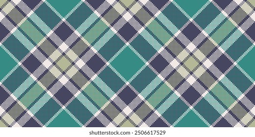 Single background check vector, buffalo tartan plaid seamless. Complexity textile texture pattern fabric in pastel and teal colors palette.