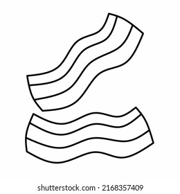 Single bacon line icon in linear style isolated on white background. Pictogram symbol and illustration for logo. Thin black line vector.