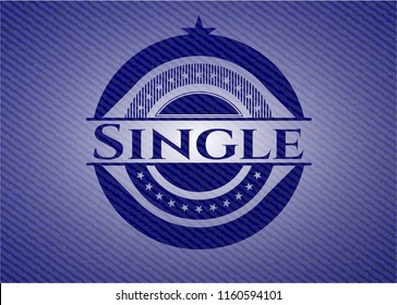 Single badge with denim background
