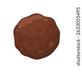 Single baked meatball isolated isolated on white background