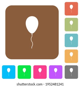 Einzelballon-Flachsymbole auf runden, quadratischen, vividen Farbhintergründen.