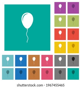 Single balloon with gloss multi colored flat icons on plain square backgrounds. Included white and darker icon variations for hover or active effects.