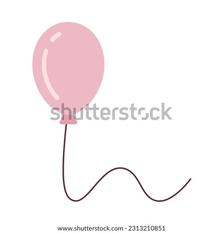 Single balloon semi flat colour vector object. Helium balloon floating. Happiness concept. Editable cartoon clip art icon on white background. Simple spot illustration for web graphic design