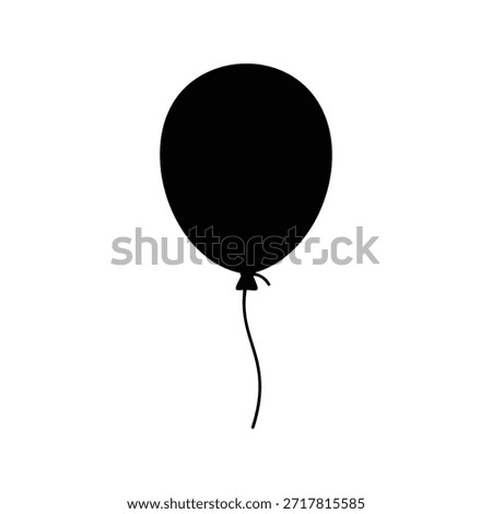 Single balloon silhouette vector flat illustration design.