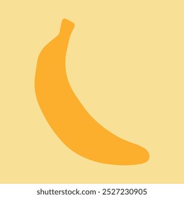 Einzelne Bananendarstellung für Lebensmittel- oder Lebensmittelthemen. Eine einfache Illustration einer einzelnen Banane, die für Lebensmittel, Lebensmittel oder gesundheitsbezogene Designs nützlich ist und Frische, Obst oder gesunde Ernährung repräsentiert