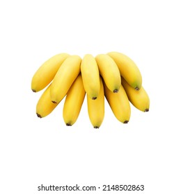 Single banana isolated. Beautiful, edible yellow banana. Bunch of bananas. Vector illustration.