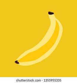 Single banana isolated on  background