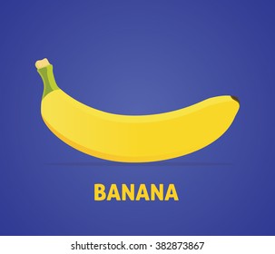 single banana isolated with violet background