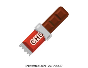 Single bar chocolate bars. Simple flat illustration