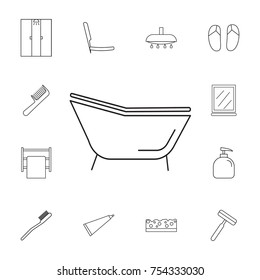 Single bathtub icon on white background