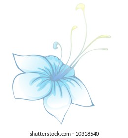 flor vectorial azul simple