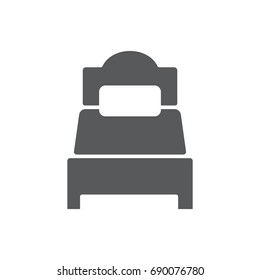 Single bed black icon.