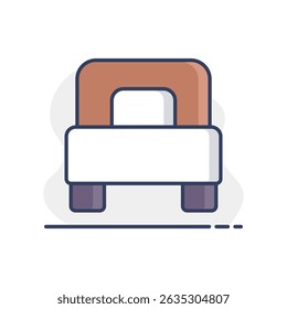 Single bed flat vector isolated icon. Graph symbol for travel and tourism web site and apps design, logo, app, UI