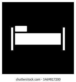 Single bed. Icon.
Furniture designed for one person, side view, black and white image.