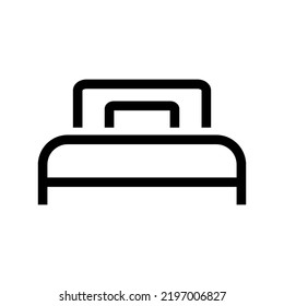 Single Bed Icon. Inn Sign. Vector.