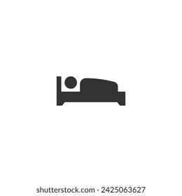 Single bed icon isolated on white background. Hotel symbol modern, simple, vector, icon for website design, mobile app, ui. Vector Illustration