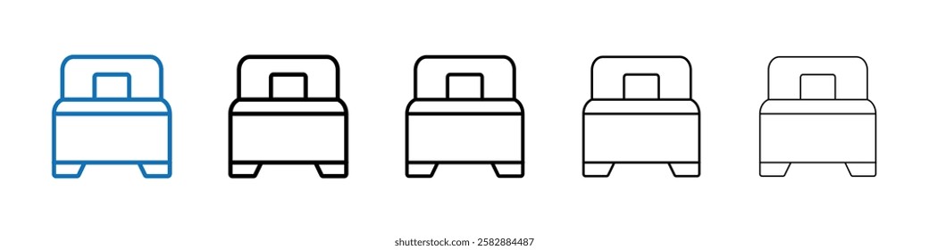 Single bed icon Outline vector logo for web ui