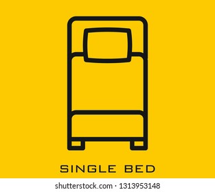 Single bed icon signs