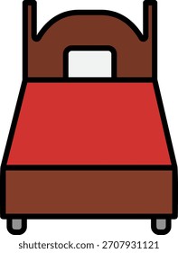 Signo de arte de símbolo de icono de cama individual