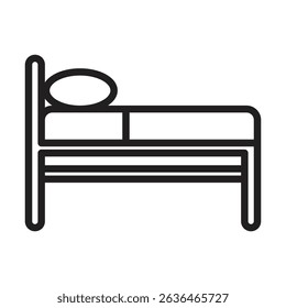 Single bed icon Thin line illustration