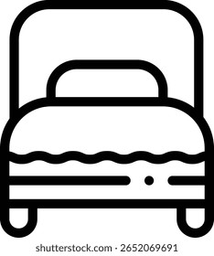 single bed icon. Thin Linear Style Design Isolated On White Background
