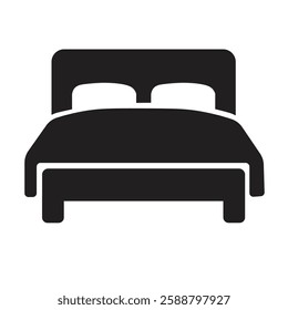 Single bed icon. Vector icon isolated on white background