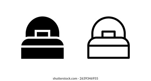 A single bed icon, versatile for indicating hotel rooms, accommodation, solo travel, and private lodging.