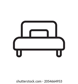 single Bed line icon isolated on white background
