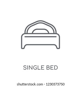Single bed linear icon. Modern outline Single bed logo concept on white background from Hotel and Restaurant collection. Suitable for use on web apps, mobile apps and print media.