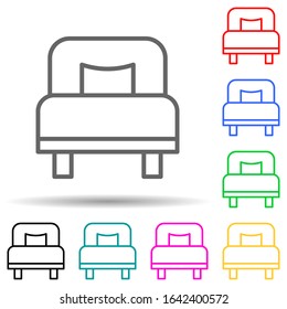 single bed multi color style icon. Simple thin line, outline vector of hotel icons for ui and ux, website or mobile application