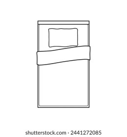 Einzelbett-Umrisssymbol für Architekturlayoutplan